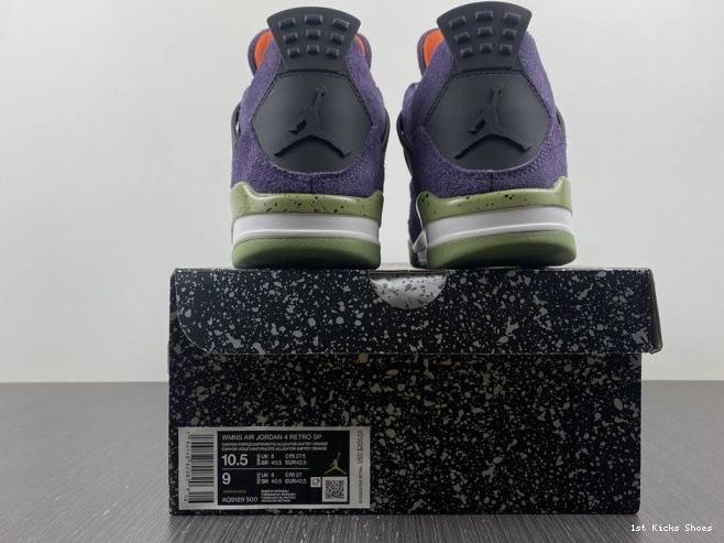 1st Kicks Air Purple Canyon Jordan 4 WMNS AQ9129-500 0727